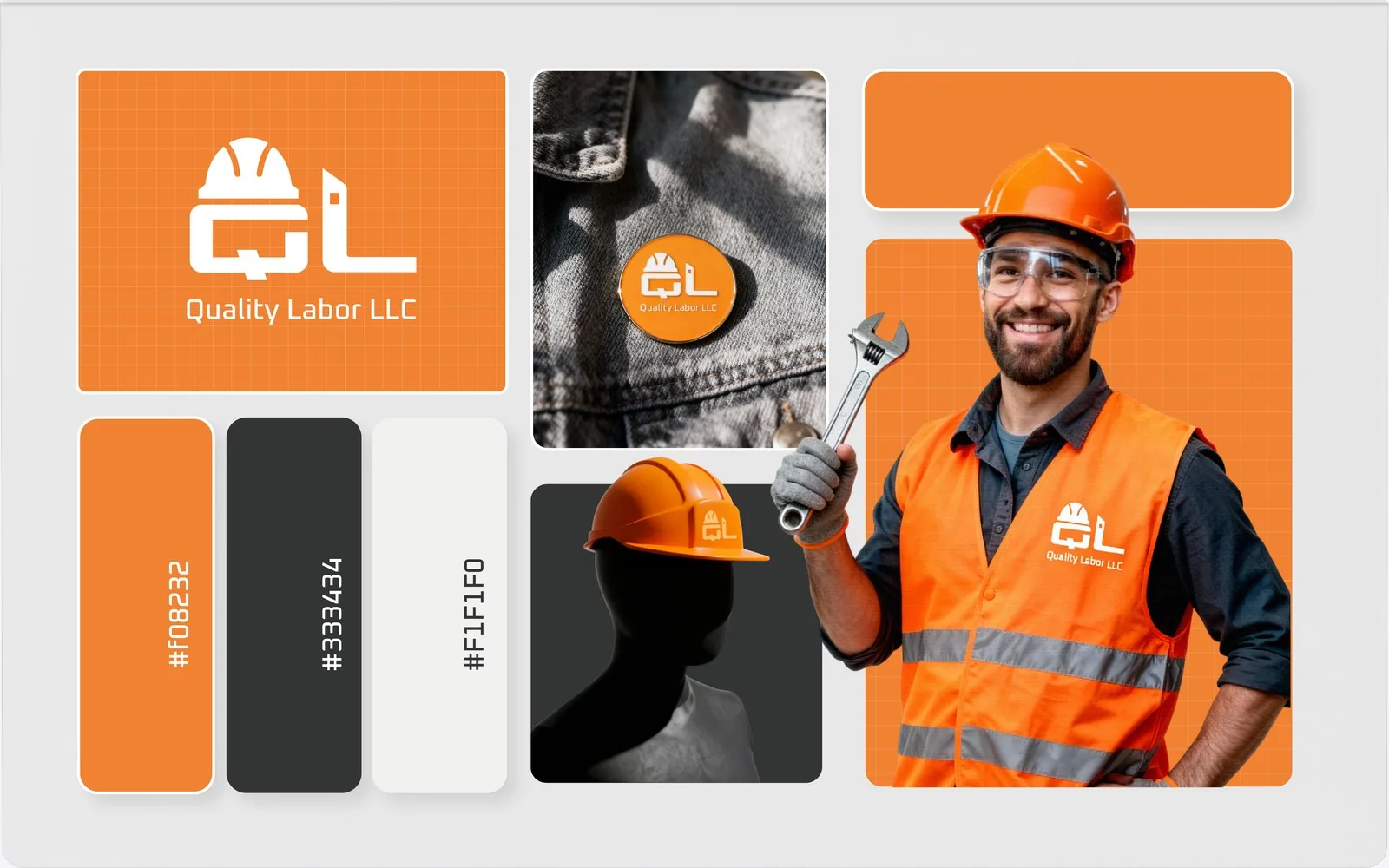 Quality Labor brand identity board by Edilab
