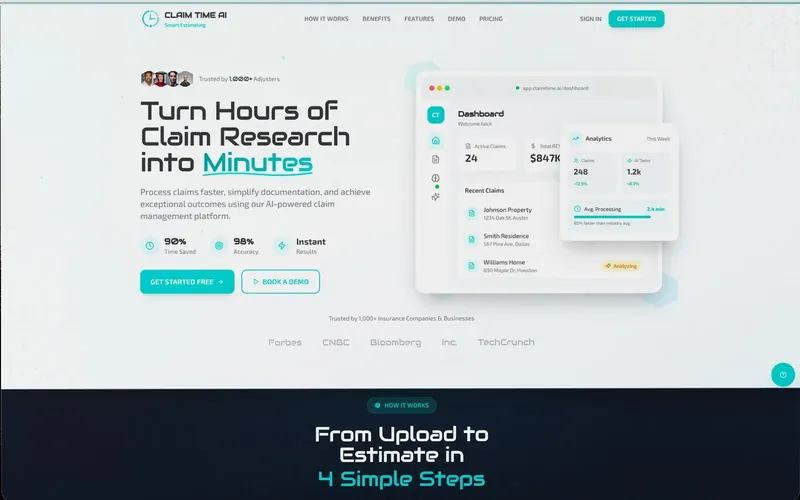 Claim Time AI — web application, dashboard, marketing site by Edilab Studio