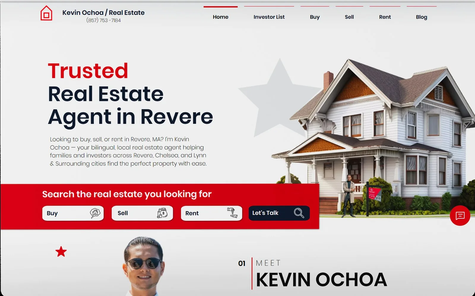 Kevin Ochoa Real Estate — custom business website built by Edilab