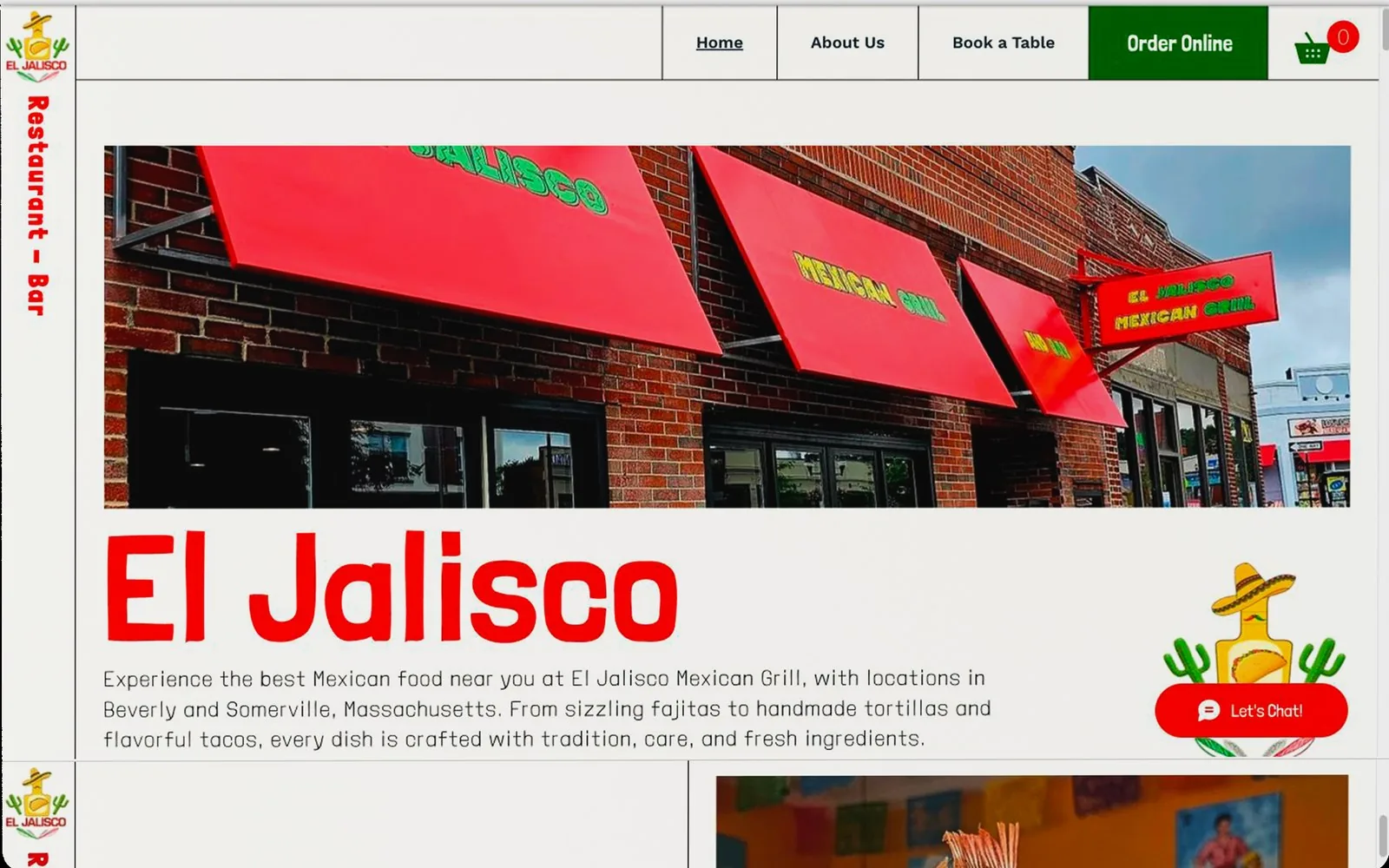 El Jalisco Mexican Grill — website redesign by Edilab